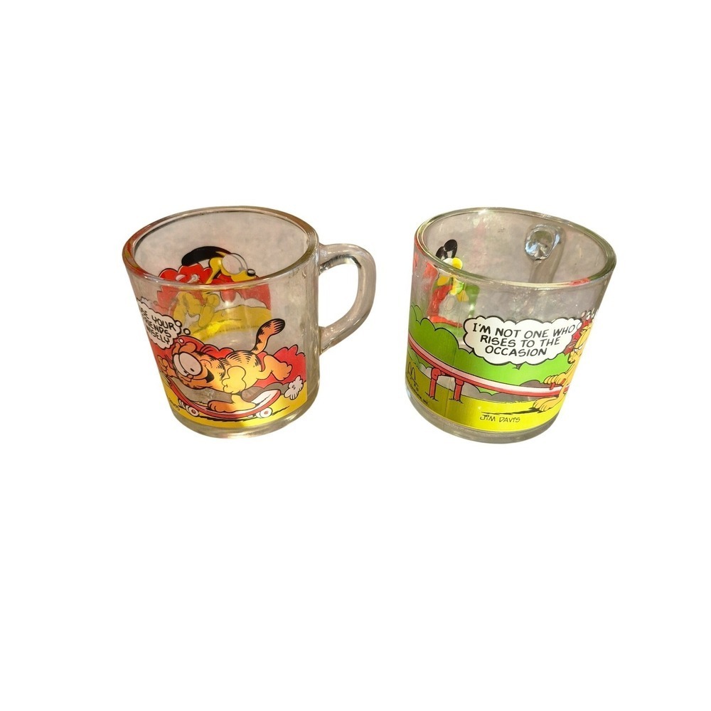 Vintage‎ Garfield McDonald's Glasses 1978 1979 1980 Set of 2 Jim Davis - Picture 2 of 9